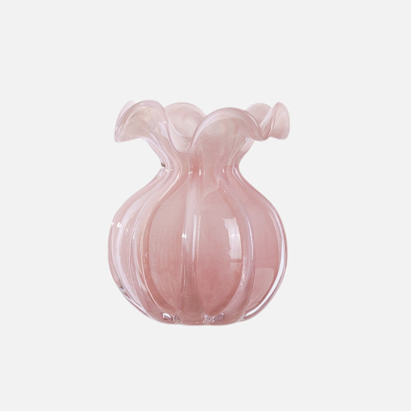 Blown Glass Ruffle Vase