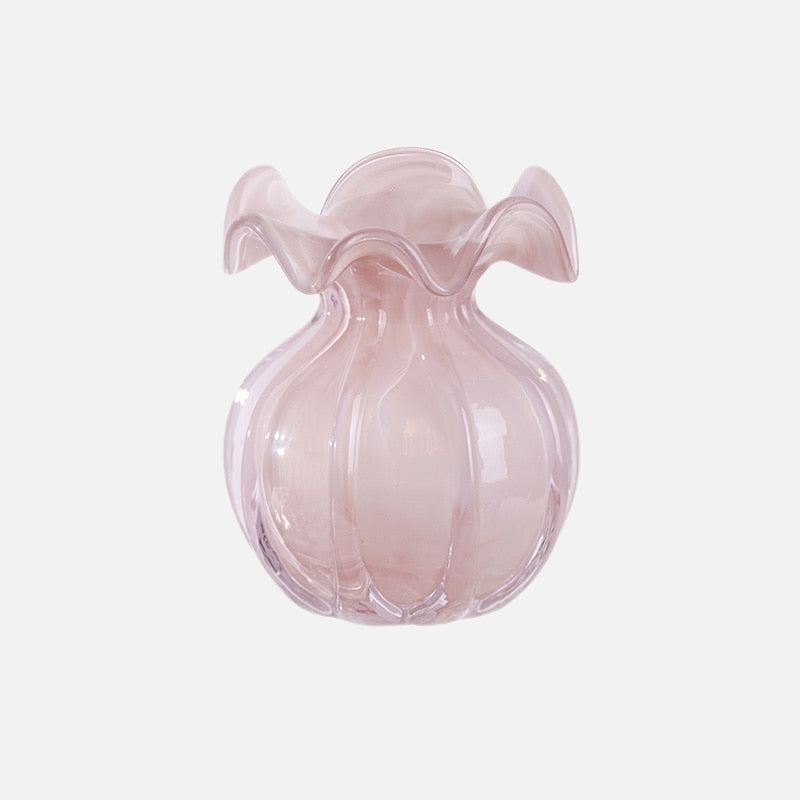 Blown Glass Ruffle Vase