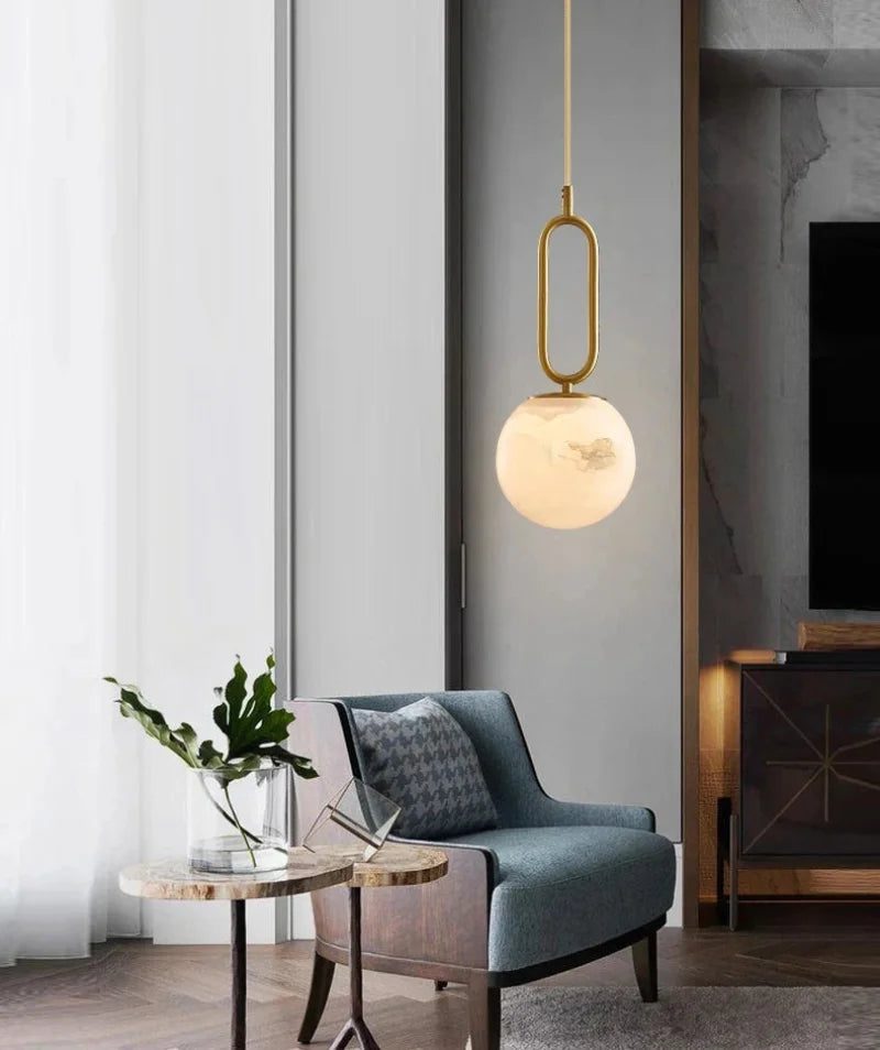 Ring Ball Mable Pendant Light Spherical Orb Industrial Pendant Light