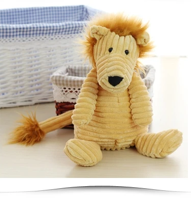 Plush corduroy squeaky dog toy animal shape durable chew toy for puppies and dogs