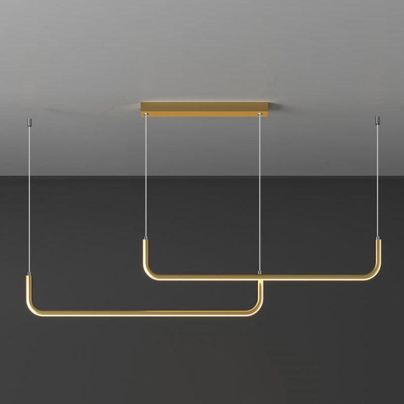 brass shadeless adjustable cable length LED hanging light