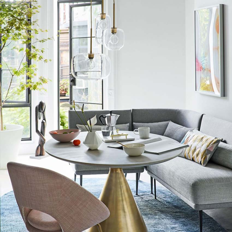 Sculpted Clear Glass Brass Luminaire for Hallway and Dining Pendant Lamp