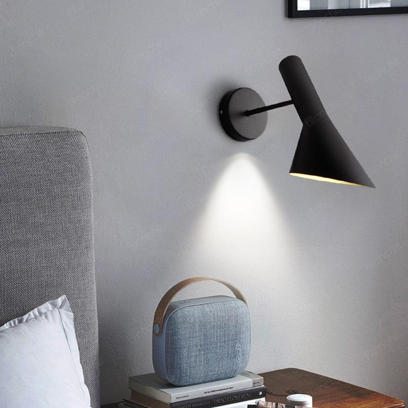 Fine Design Wall Lamp aluminum down-shade E27 base painted finish knob switch L11.8 x H10.6 in