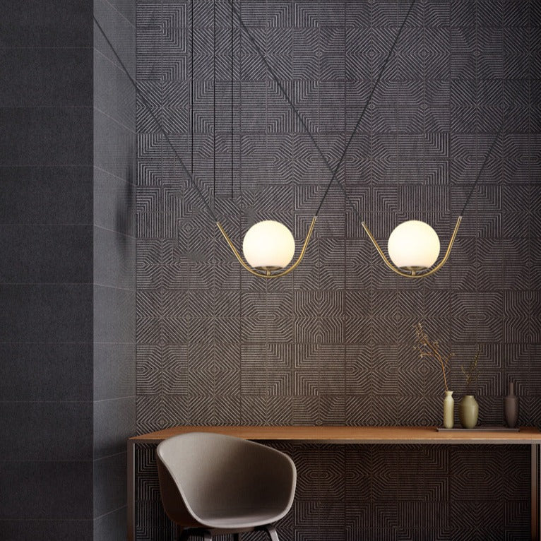 Glass Stone Double Line Pendant Lamp