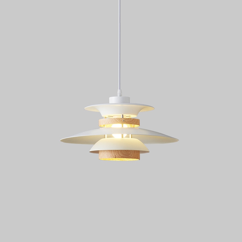 Aesthetic Modern Umbrella Shape Pendant Light Retro PH5 Pendant Light Metal & Wood