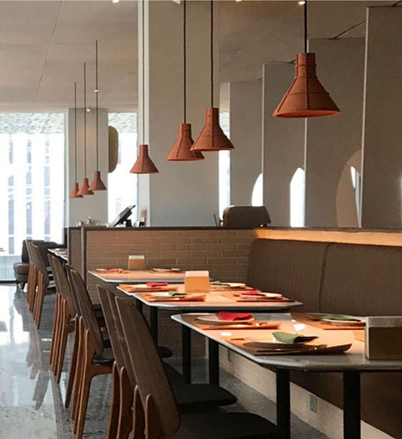 LED Industrial Style Cement Orange Hanging Light