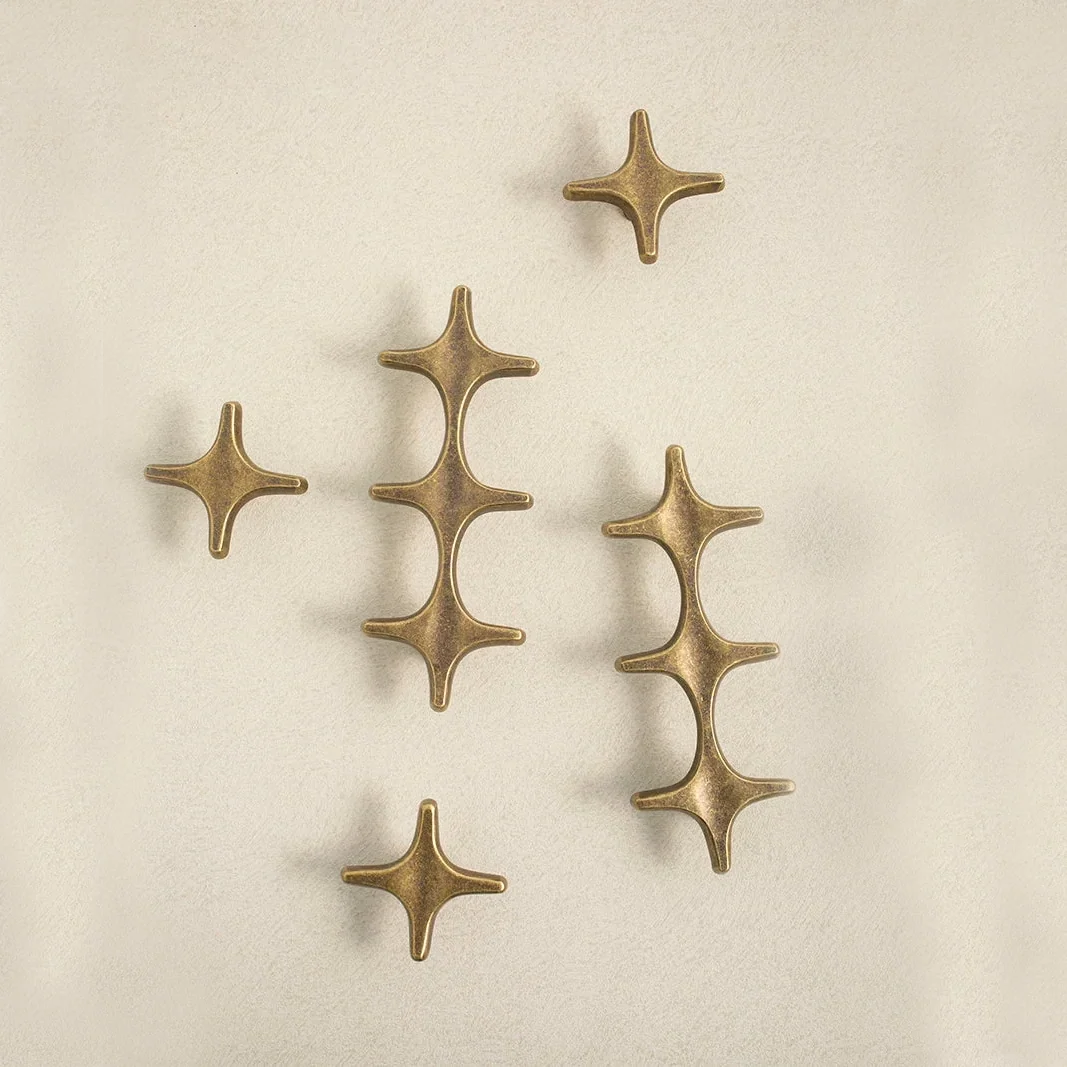 Solid brass and sculptural cabinet knobs collection