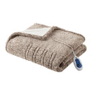 Marbled Sherpa Heated Throw Blanket Plush Reversible Cozy Electric Warming Cover