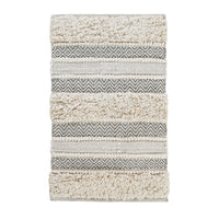 Woven textured bath rug stripe non skid shaggy bathroom mat boho inspired handwoven rug