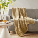 Chunky Double Knit Handmade Throw Blanket Cozy Soft Textured Couch and Bed Accent Decor