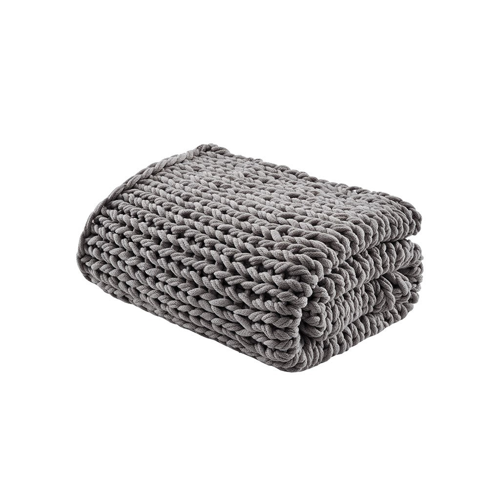 Chunky Double Knit Handmade Throw Blanket Cozy Soft Textured Couch and Bed Accent Decor