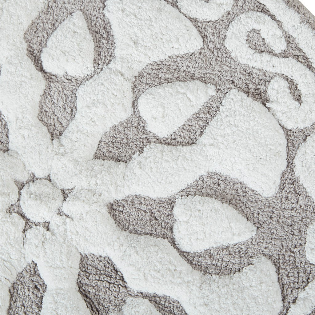 Floral medallion round rectangle bath mat tufted plush rug absorbent soft pile rug