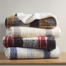 Bloomington Faux Mohair to Sherpa Throw Blanket Plaid Reversible Soft Cozy Accent