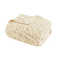 Bree Knit Throw and Pillow Set Textured Soft Blanket Cozy Living Room Accent