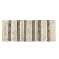 Woven textured bath rug stripe non skid shaggy bathroom mat boho inspired handwoven rug