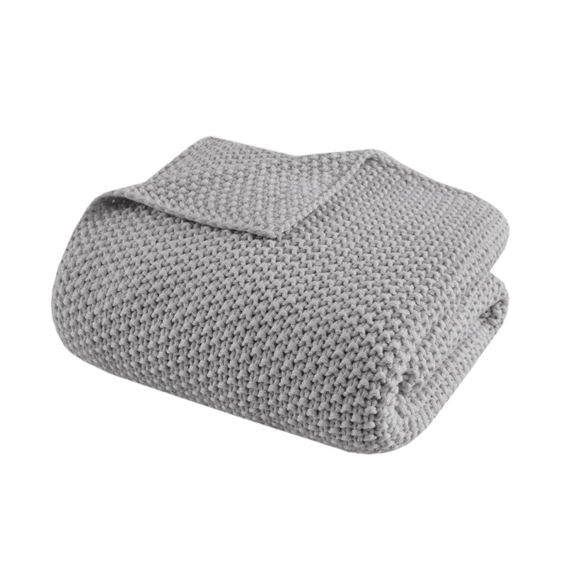 Bree Knit Throw and Pillow Set Textured Soft Blanket Cozy Living Room Accent
