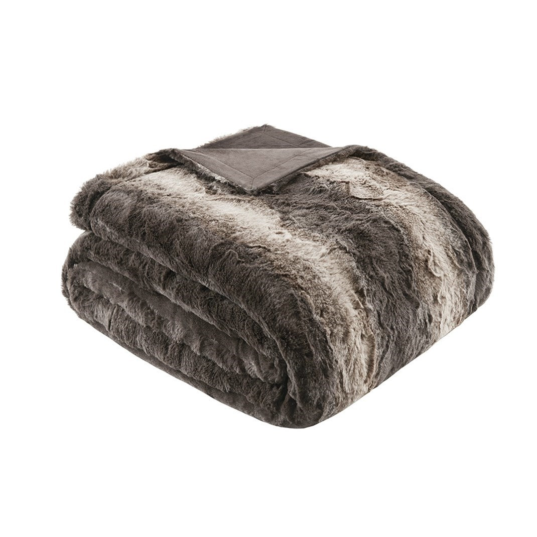 Zuri Oversized Faux Fur Throw Blanket Luxurious Plush Soft Decorative Accent
