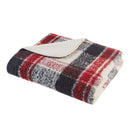 Bloomington Faux Mohair to Sherpa Throw Blanket Plaid Reversible Soft Cozy Accent