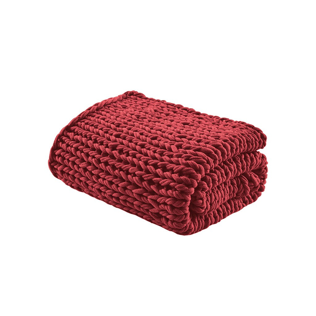 Chunky Double Knit Handmade Throw Blanket Cozy Soft Textured Couch and Bed Accent Decor