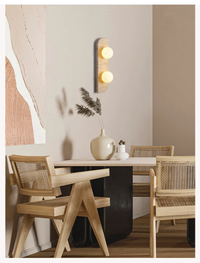 Natural travertine wall sconce glass globe wall lamp