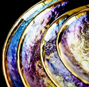 Gold Edge Glass Plate & Bowl