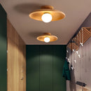 Bamboo Disc Ceiling Lamp light brown bamboo disc 28 cm with glass diffuser warm white 7W G9 LED surface-mounted