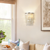 Capiz shell cascading wall lamp accent lamp