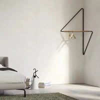 Wall rack geometric corner hanger minimalist metal wood coat rack modern storage