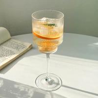elegant striped wine goblet textured wine glass for cocktails and wine