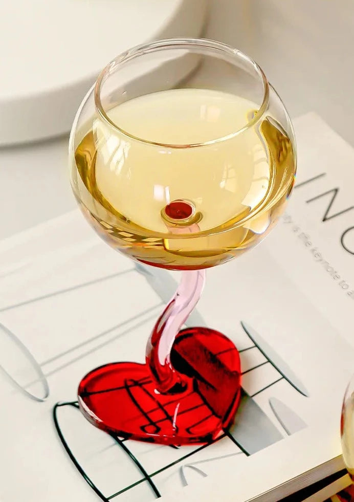 Heart glass creative wine glass goblet 