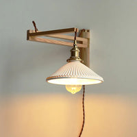 Walnut Wood Adjustable Wall Lamp