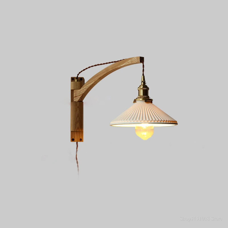 Walnut Wood Adjustable Wall Lamp