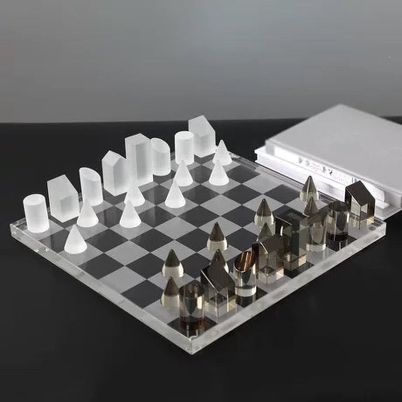 Luxury Glass Chess / Tic Tac Toe Board Set