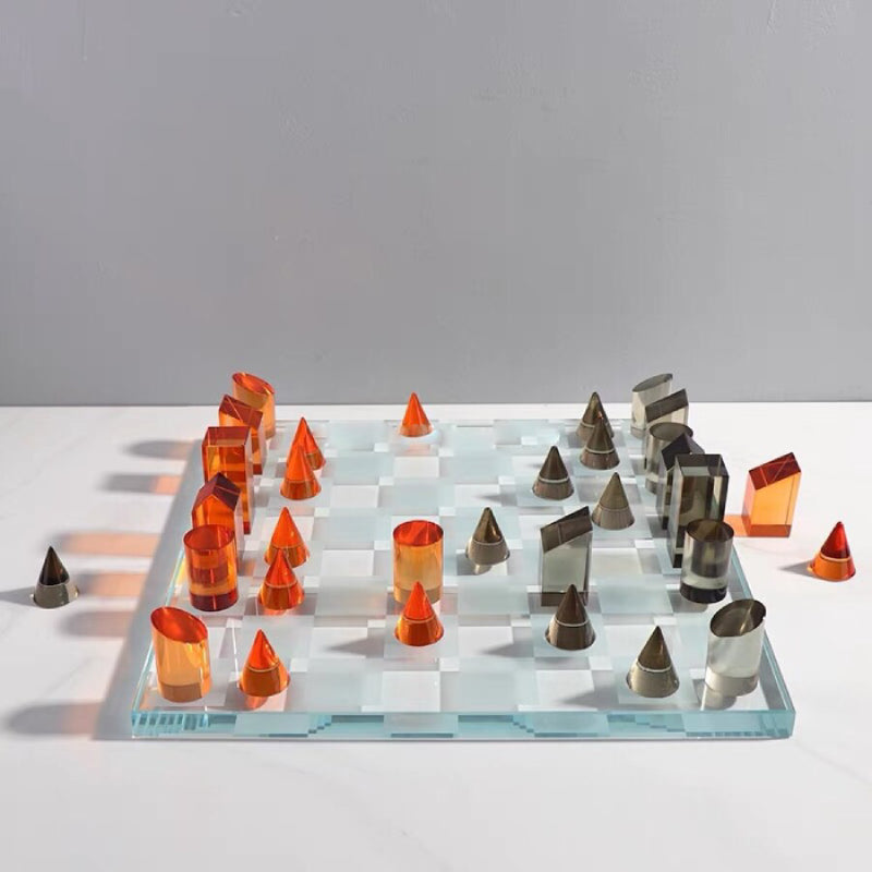 Luxury Glass Chess / Tic Tac Toe Board Set
