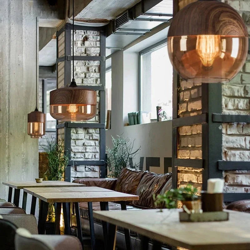 Woodcrest Glass Pendant Light Collection