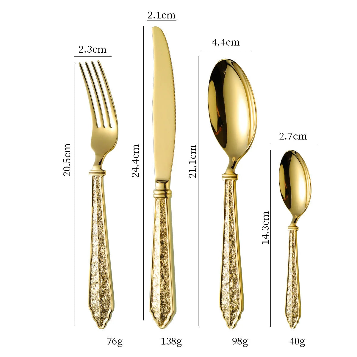 High-End European-Style 304 Forged Hotel Stainless Steel Cutlery Knife, Fork, Spoon, Western Cutlery Steak Knife, Fork, Coffee Spoon, Fork-Letifly Lights and Decor