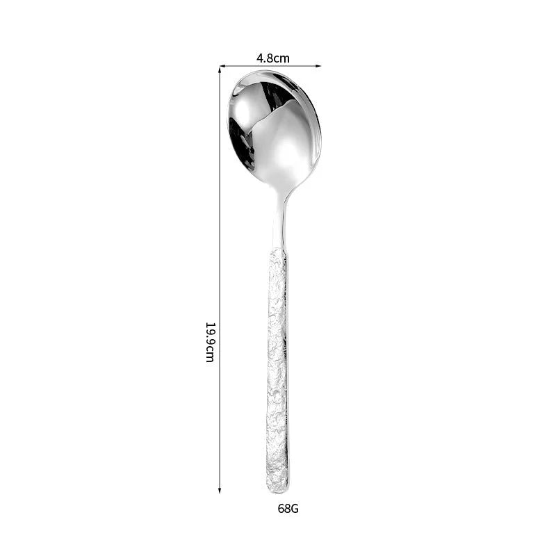 304 Rock Pattern Stainless Steel Western Tableware Golden Steak Knife, Fork, Spoon, Dessert Fork, Coffee Spoon, Hotel Restaurant Set-Letifly Lights and Decor