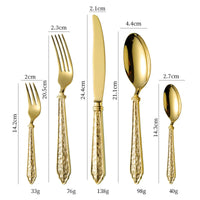High-End European-Style 304 Forged Hotel Stainless Steel Cutlery Knife, Fork, Spoon, Western Cutlery Steak Knife, Fork, Coffee Spoon, Fork-Letifly Lights and Decor