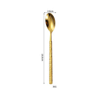 304 Rock Pattern Stainless Steel Western Tableware Golden Steak Knife, Fork, Spoon, Dessert Fork, Coffee Spoon, Hotel Restaurant Set-Letifly Lights and Decor