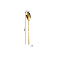 304 Rock Pattern Stainless Steel Western Tableware Golden Steak Knife, Fork, Spoon, Dessert Fork, Coffee Spoon, Hotel Restaurant Set-Letifly Lights and Decor