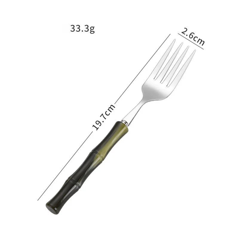 Stainless steel cutlery with acrylic handles - creative Western-style steak cutlery and dessert spoons-Letifly Lights and Decor