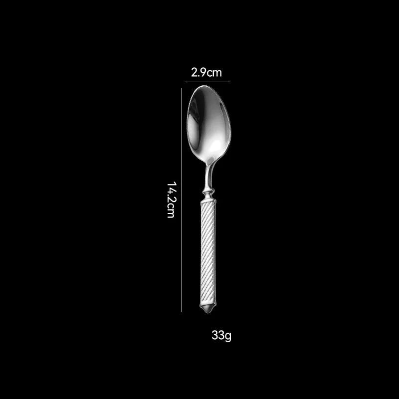 Roman Rope 304 Stainless Steel Cutlery Set Hotel Western-Style Cutlery High-End Heavy Feel Steak Knife-Letifly Lights and Decor