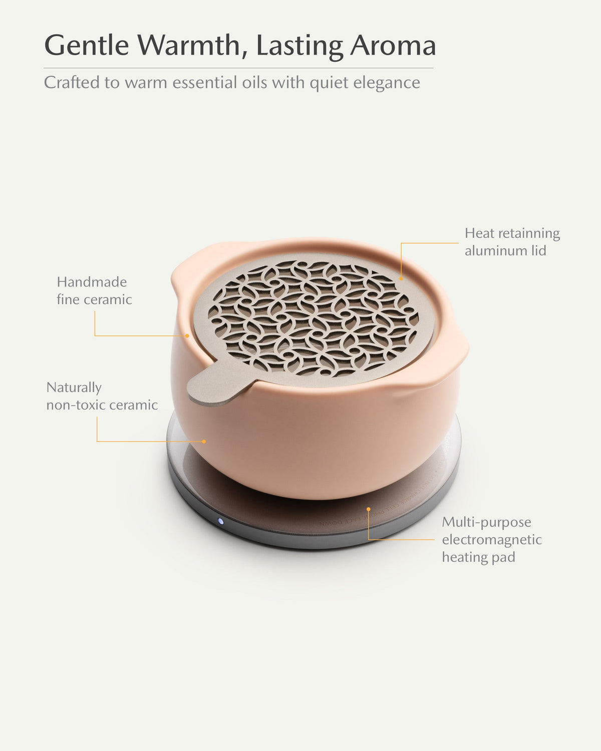 Jun Self-heating Diffuser Set - Rosy Apricot-Letifly Lights and Decor