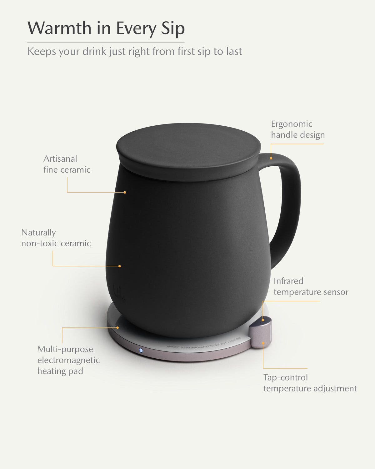 Ui+ Self-heating Mug Set - Inkstone Black-Letifly Lights and Decor