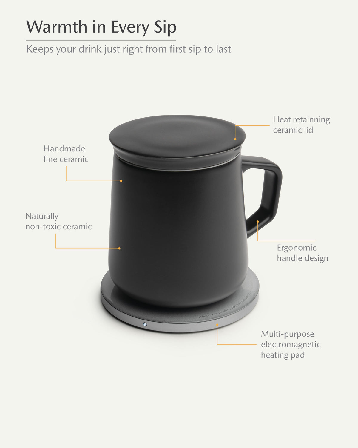 Neo Self-heating Mug Set- Inkstone Black-Letifly Lights and Decor