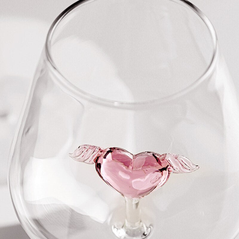 Pink Love Wings Glasbecher und Kelch