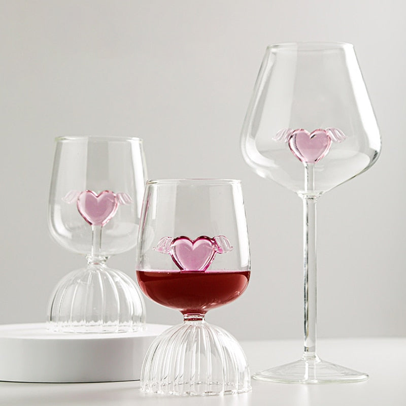 Pink Love Wings Glasbecher und Kelch