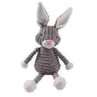 Plush corduroy squeaky dog toy animal shape durable chew toy for puppies and dogs