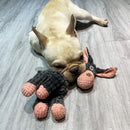 Plush corduroy squeaky dog toy animal shape durable chew toy for puppies and dogs