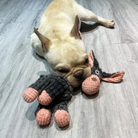 Plush corduroy squeaky dog toy animal shape durable chew toy for puppies and dogs